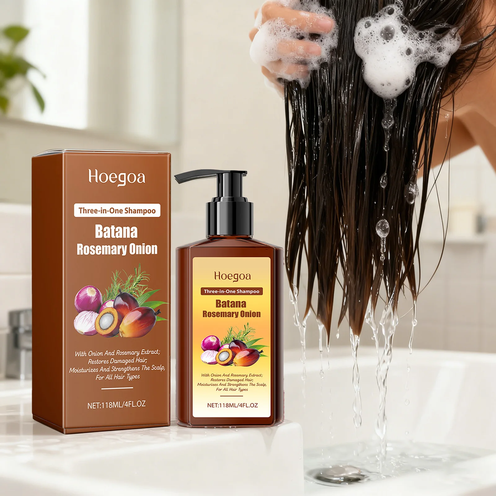 شامبو باتانا روزماري شامبو مضاد لتساقط الشعر يقوي جذور الشعر يهدئ فروة الرأس التطهير العميق شامبو العناية بالشعر الناعم #1