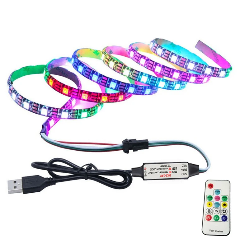 5V USB Dimmer LED Magic Color Controller 2048 Pixels 14-Key RF Wireless Remote for WS2812B WS2811 Addressable RGB Strip Lights