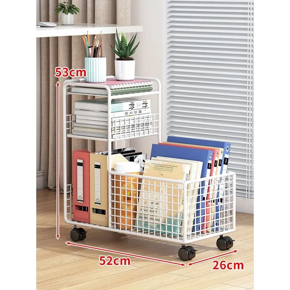 Imagem -06 - Multifuncional Trolley Multi-layer Book Shelf Floor Book Shelf Escritório Sala de Estar Banheiro Lanches Móveis Armazenamento de Documentos