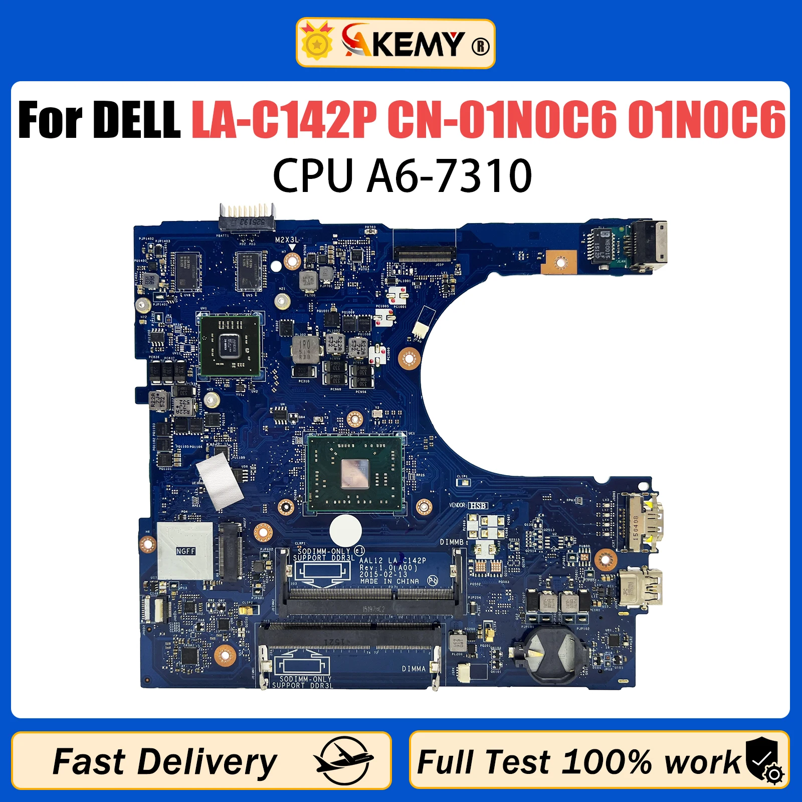 

AKEMY FOR dell INSPIRON 5555 5455 5755 Laptop Motherboard AAL12 LA-C142P CN-09J3FV 0799KM Mainboard A4 A6 A8 A10 cpu DIS or UMA