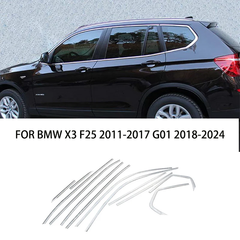 

Car accessories FIT For BMW X3 F25 2011-2017 G01 2018-2024 Stainless steel chrome Window Molding Strip Sill side Cover Trim