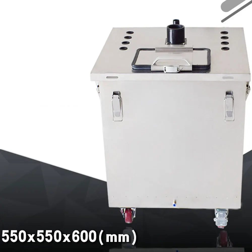 Barril de fornecimento de pó centralizado de aço inoxidável, máquina de pulverização eletrostática quadrada, barril de pó de máquina de pulverização de plástico