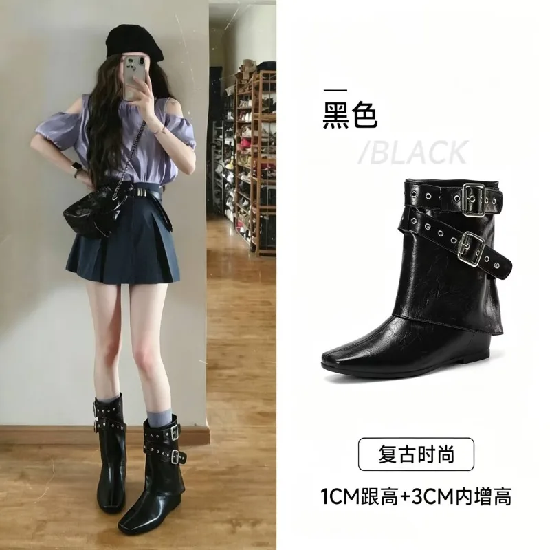 Slimming Ankle Boots for Women, New 2026 Autumn-winter Style, Pointed Toe, Studded Boot Shaft