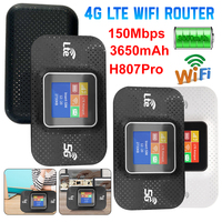 H807 Pro For Car 4G LTE WiFi Repeater 3650/2100mAh High-Speed Modem Hotspot Sharing Mobile WiFi Router SIM Card Slot WIFI Router