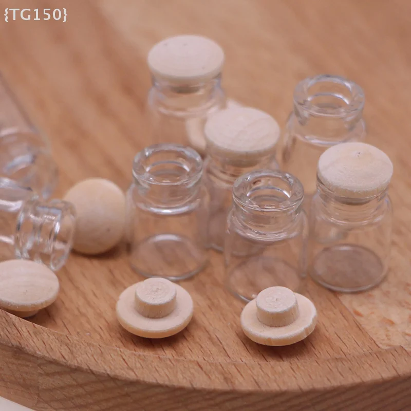 【De】Mini tarro de almacenamiento transparente para casa de muñecas, 4 piezas, tarro de dulces para juegos de comida de cocina para decoración de escenas