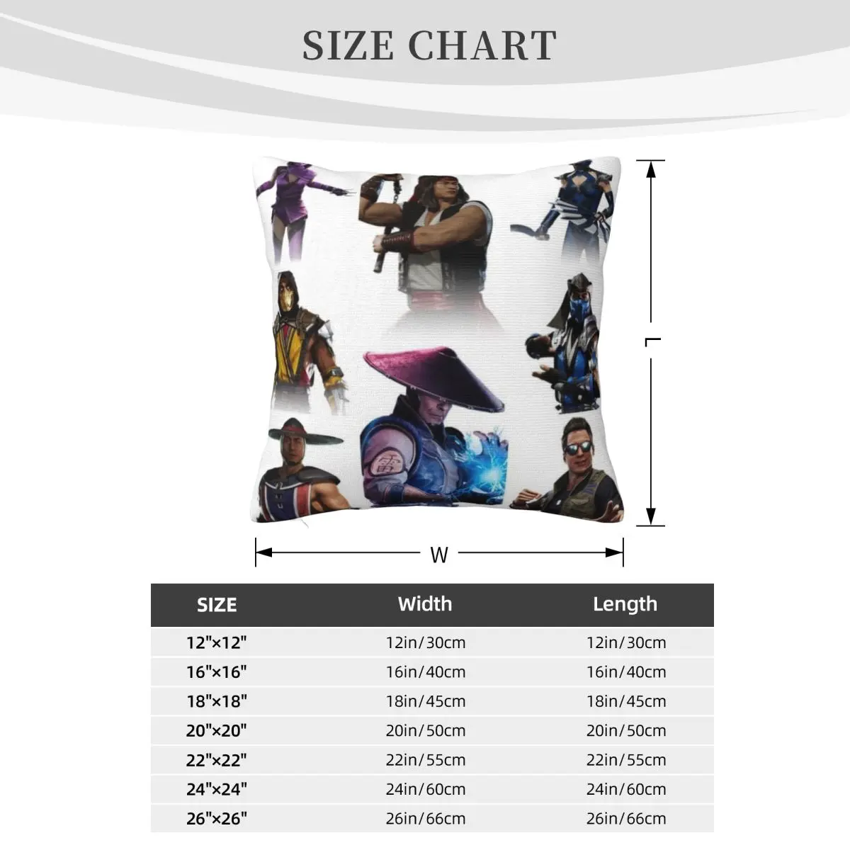 مورتال كومبات 02172 ديكور المنزل أكياسها Dakimakura كيس وسادة غطاء وسادة