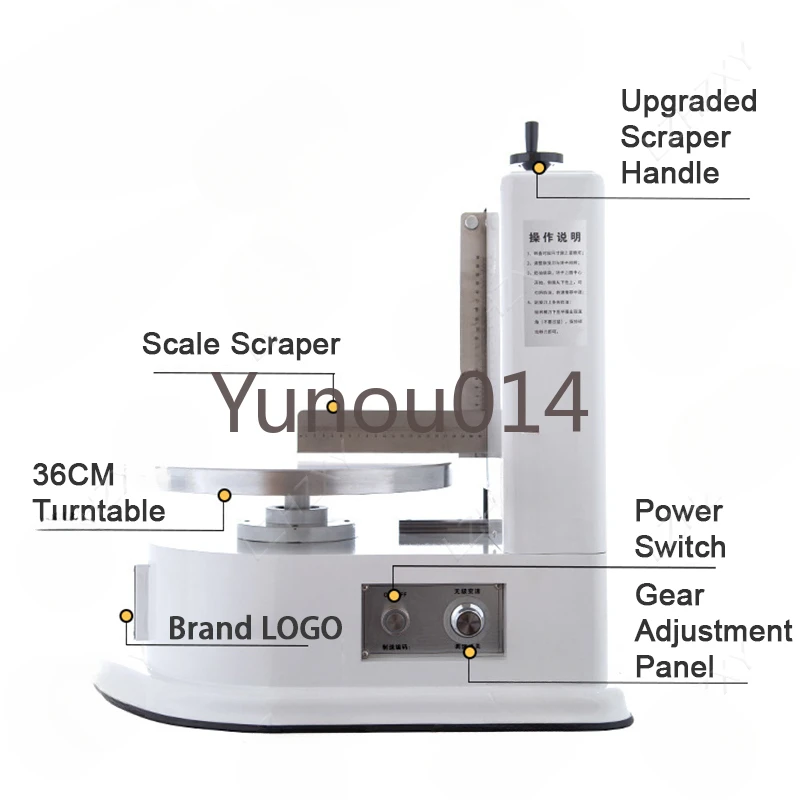 Automatic Round Cake Cream Coating Filling Machine, Cake Bread Cream Decoration Spreader Machine, 11 Gears