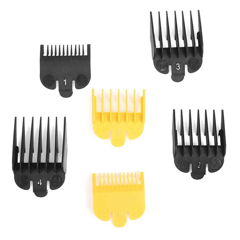 2/4pcs Hair Limit Shaving Clipper Electric Shaving Guides Combs Tools Accessories Yellow(1.5mm+4.5mm)Black(3mm+6mm+10mm+13mm)