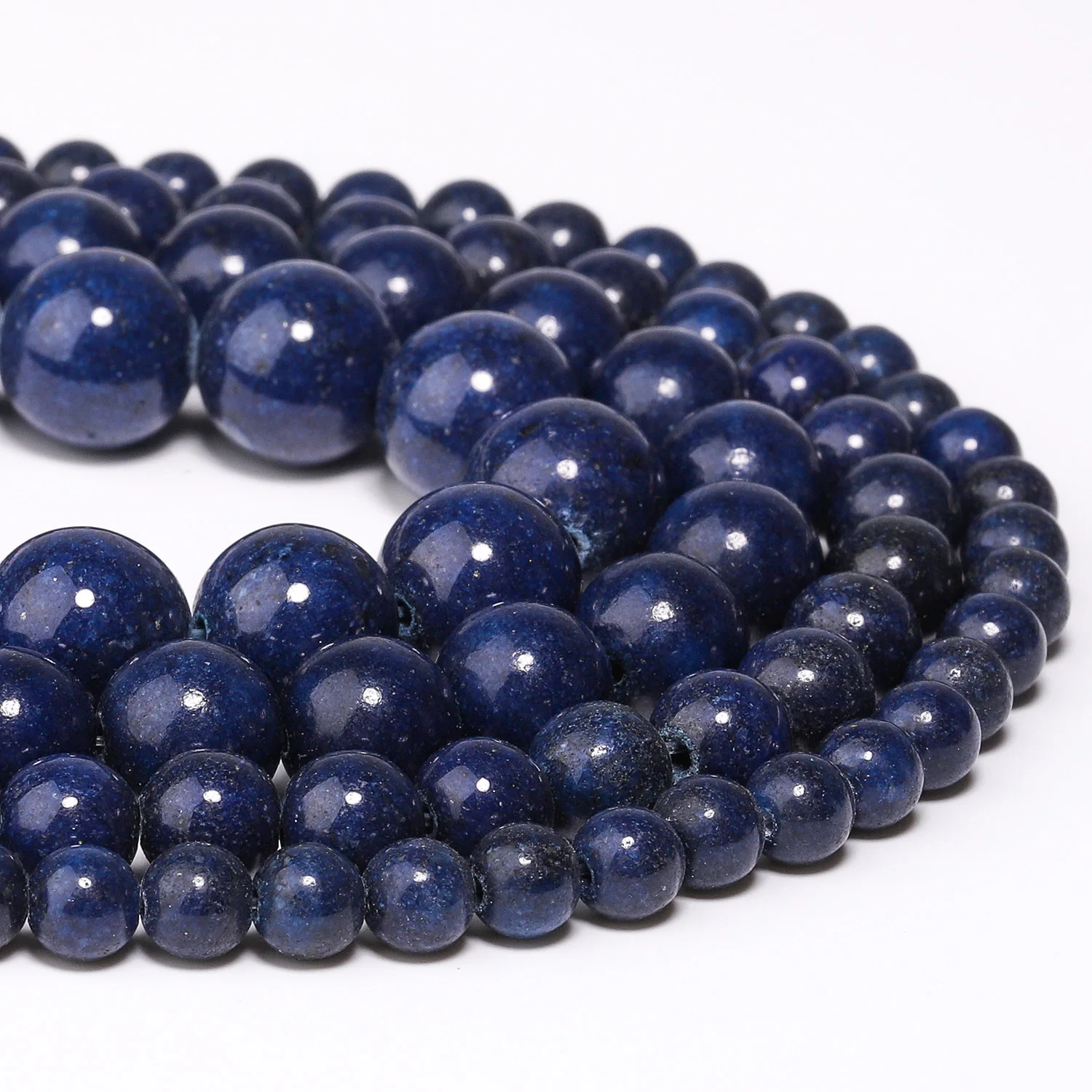 6/8/10/12mm Naturstein Dunkelblaue Jade Perlen Runde Spacer Perlen für Schmuck Machen liefert DIY Energie Armbänder Zubehör