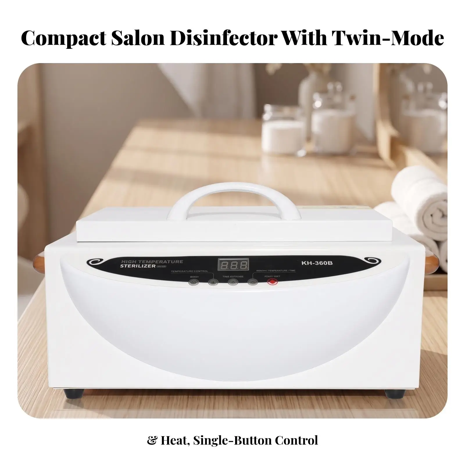 Salon Disinfection Cabinet for Manicure Tools Sterilizer Box with Carry Handle 150W