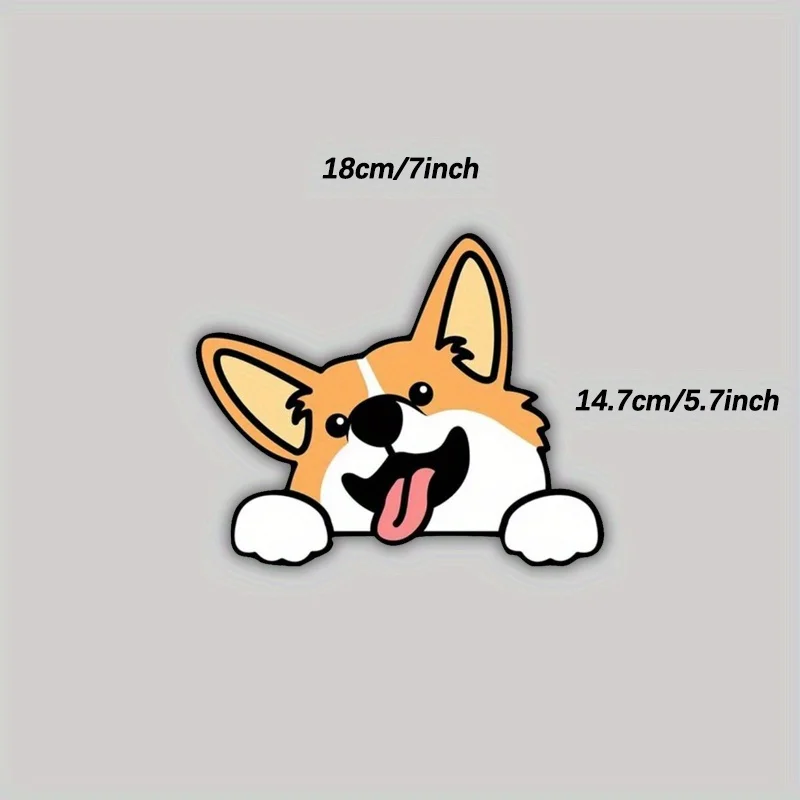 Cute Corgi Big Size  Stickers Cute Waterproof Faded Window Wall Stickers, 3D Stickers Decorations Stickers for Car Or Motorcycle