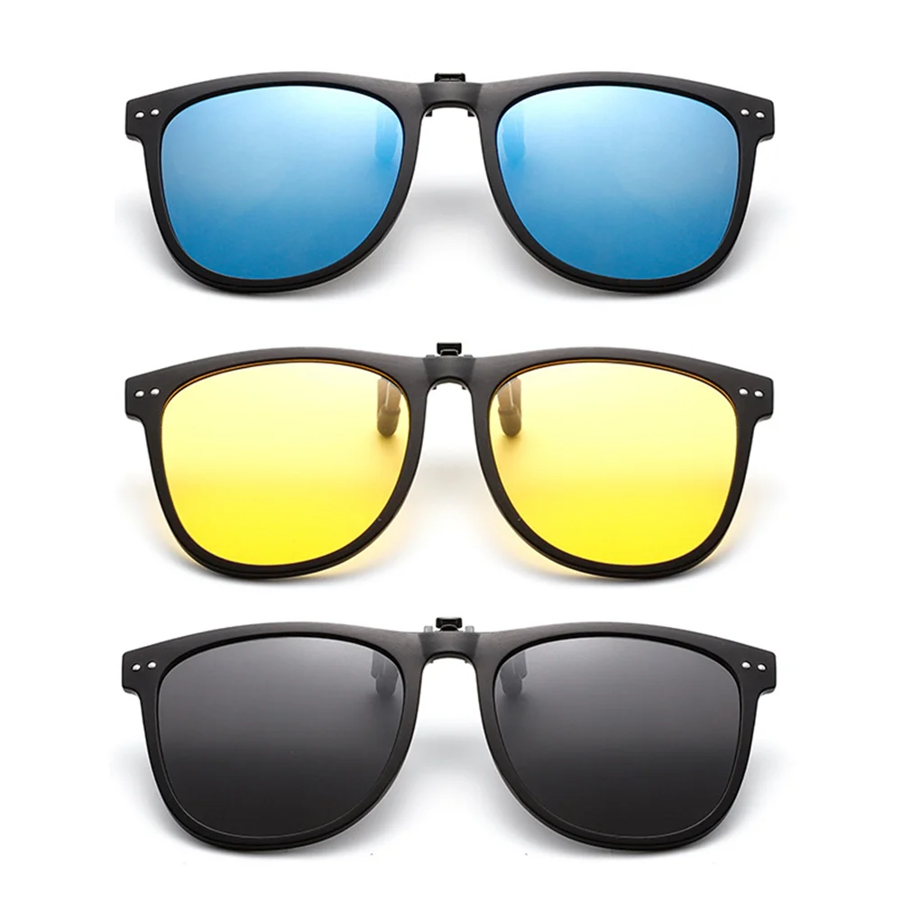 Men Polarized Flip Up Clip on Sunglasses Women Photochromic Oversized Driving Sun Glasses Lenses UV  Gradient Clips