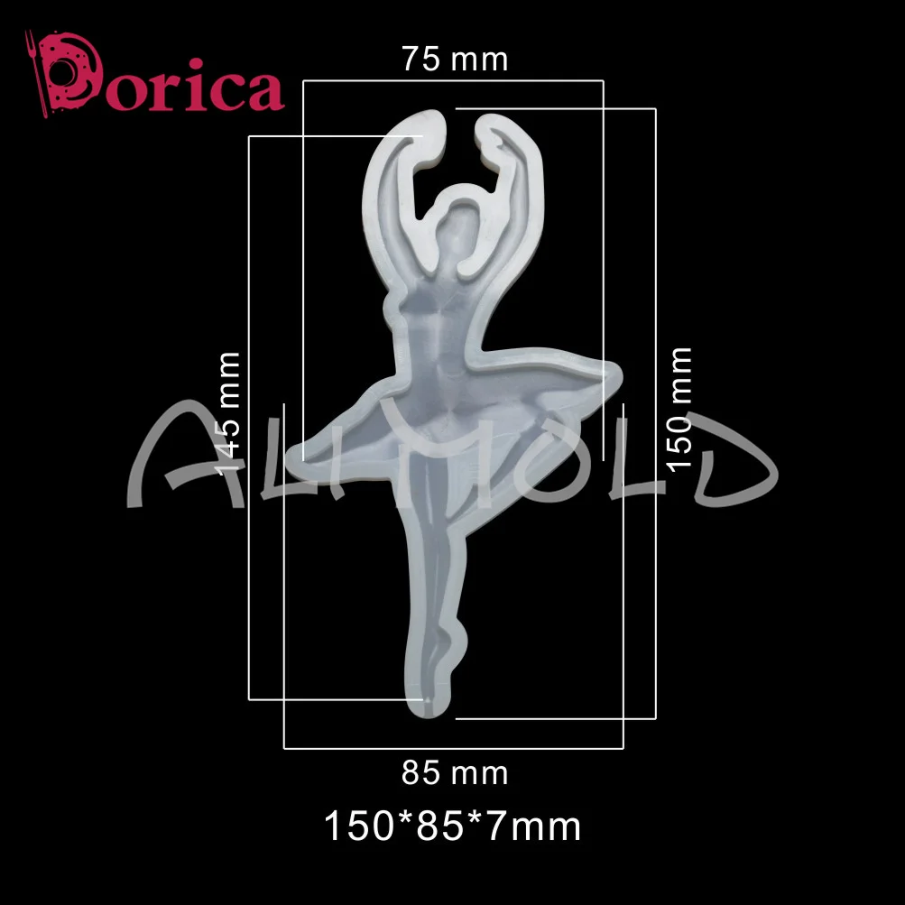 Dorica Ballet Girl Chocolate Resin Mold Epoxy Lollipop Silicone Mould Cake Decorating Tools Kitchen Accessories Bakeware