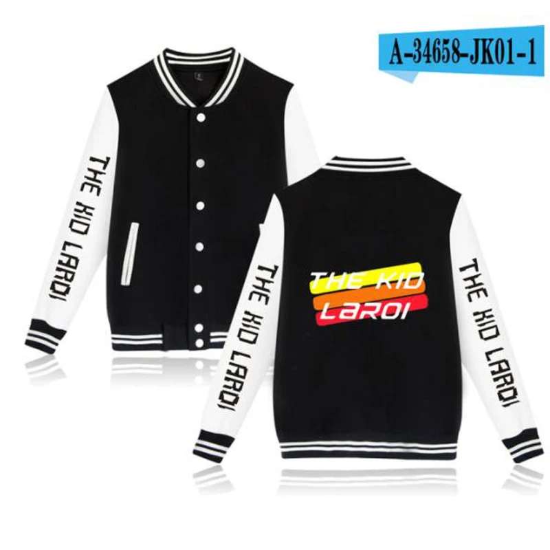Rapper The Kid Laroi Hoodie Zip Up Baseball Uniform Men's Jackets Streetwear Hip Hop Harajuku Sweatshirt Casual Sportswear