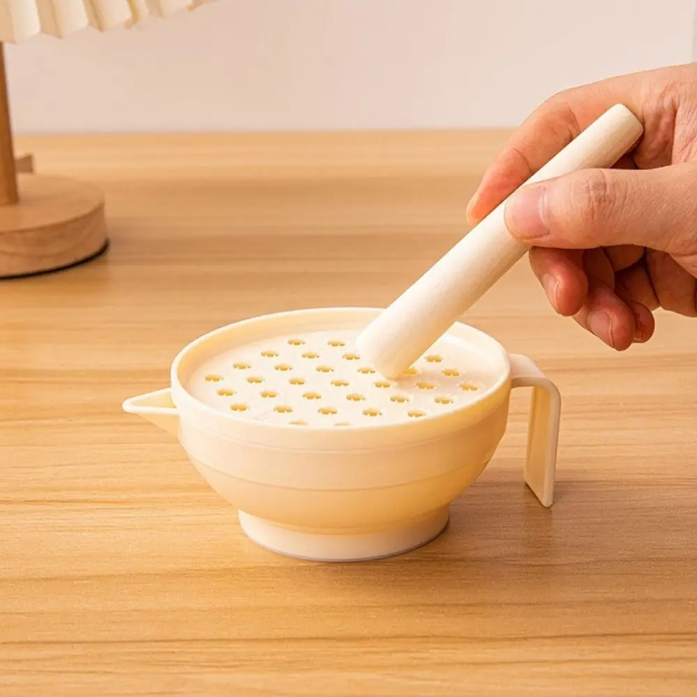 7 ชิ้นแบบพกพาชุดชามบดอาหาร Citrus Juicer Stackable Baby Manual เครื่องบดชุดใช้งานง่ายพร้อมบด Rod