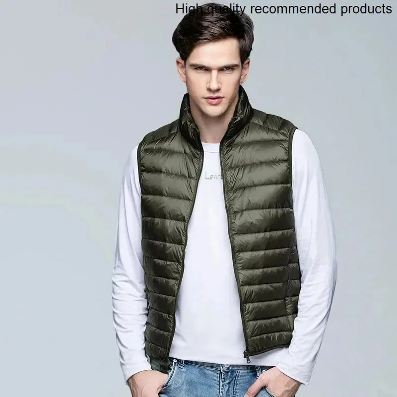 men's 2025 new down vest autumn and winter thin down jacket youth large size waistcoat couple vest