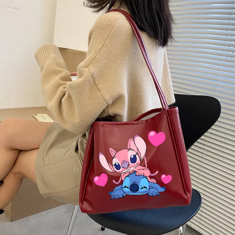 Disney Stitch Shoulder Bag for Women Anime Cartoon Cute Messenger Bags Students Commute High-capacity Fashion Handbag Girls gift