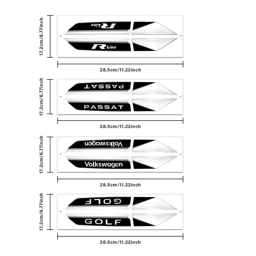 2Pcs 3D Metal Car Fender Stickers Side Body Decoration Badge Decal For Volkswagen VW Golf 4 5 Mk5 6 7 Passat Rline B5 B6 B8 B7 - view 3