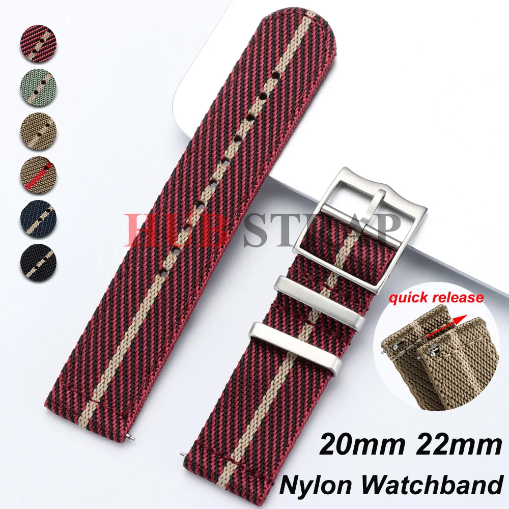 Bracelet en nylon de 20 à 22 mm pour Tudor, bracelet de montre Omega, bracelet en toile tissée pour Seiko, bracelet de sport militaire pour homme, bracelet à libération rapide