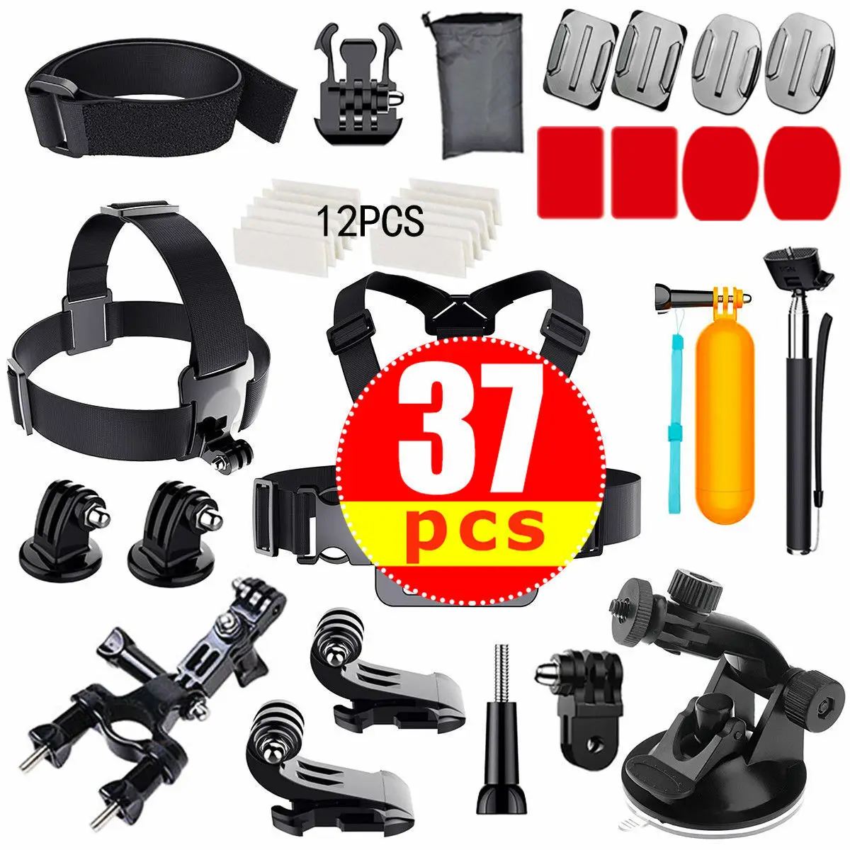 For Gopro Hero7/ 6/5/4/Session camera Kit Accessories Set  with Carrying Case