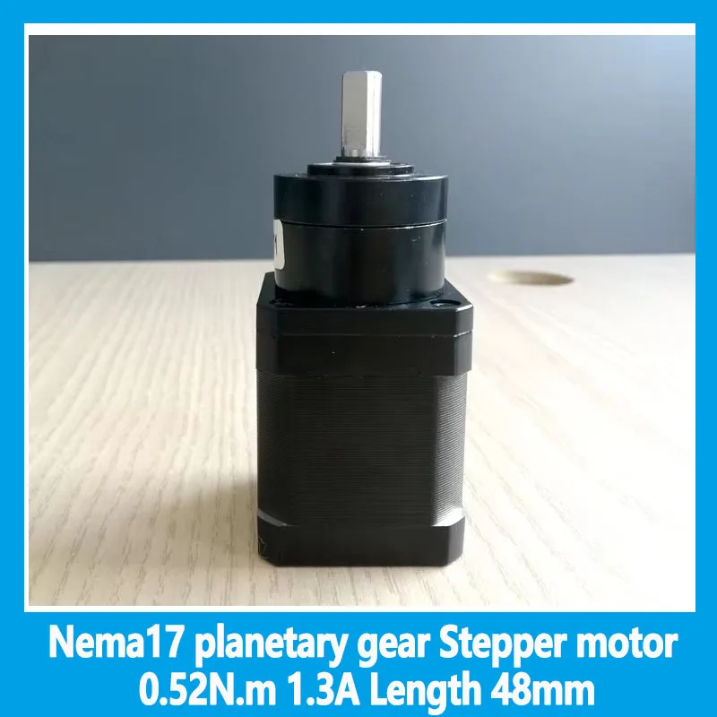 

Nema17 planetary gear Stepper motor 0.52N.m 1.3A Length 48mm Speed ratio 3.71:1 5.18:1 13.7:1 19.2:1 27:1 51:1 99:1