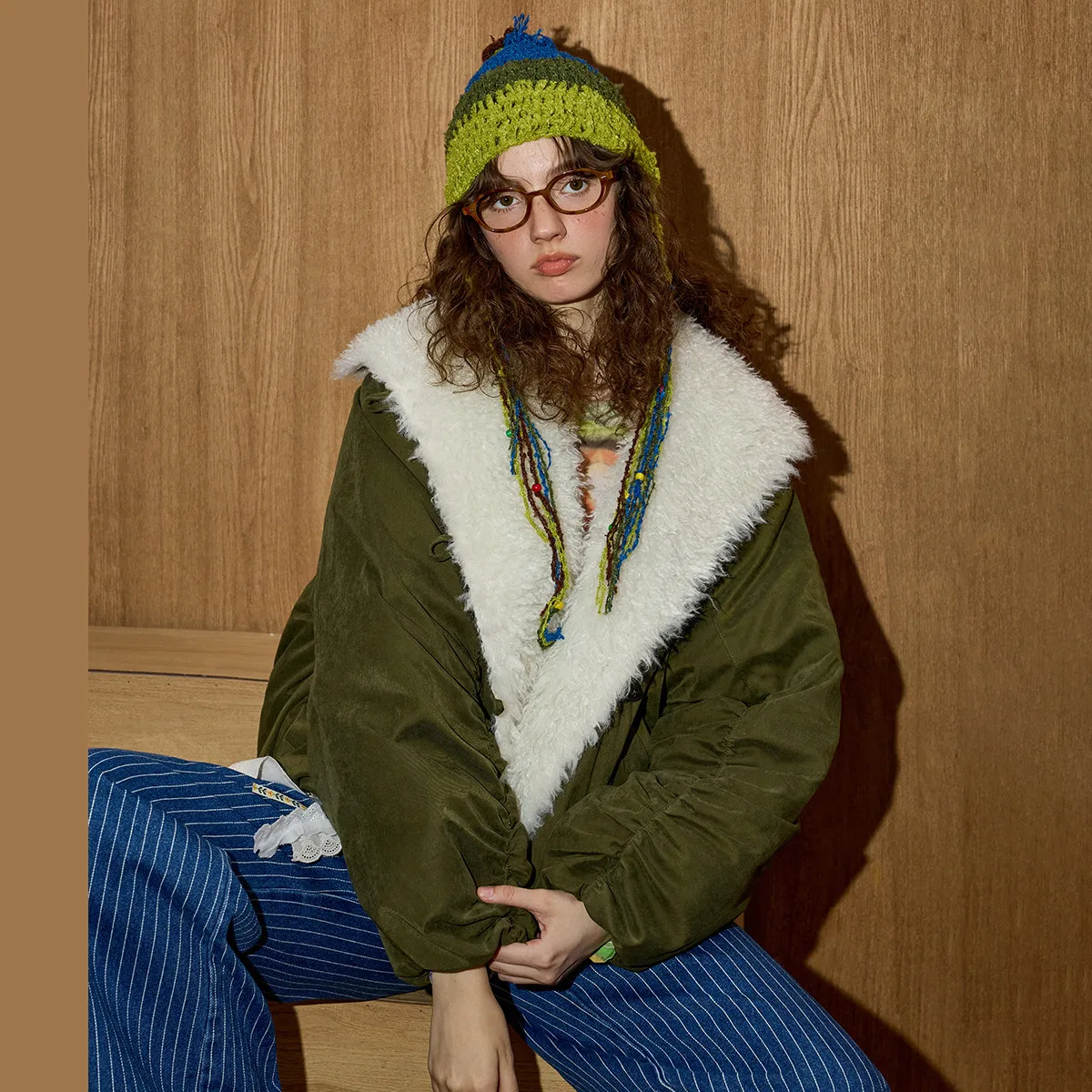 سترة نسائية شتوية لعام 2025 90% ملابس الشارع الشهير بياقة من الفرو سترة منتفخة كبيرة الحجم سميكة مبطنة على الطراز الحضري في الهواء الطلق #5