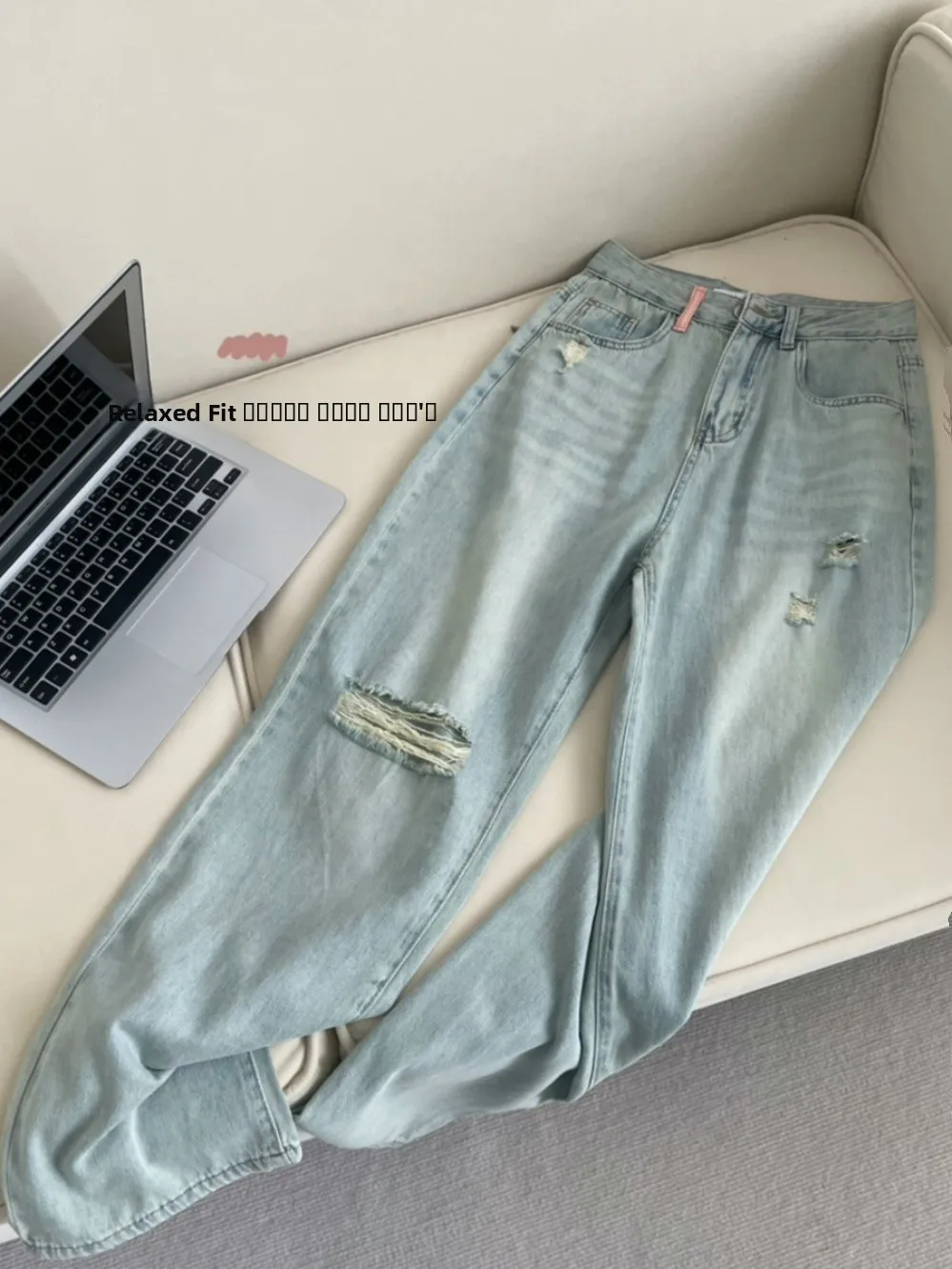 

Мужские повседневные джинсы из денима, весна-осень 2025, с дырками, свободные, широкие штанины, в американском стиле, модные повседневные брюки для молодежи