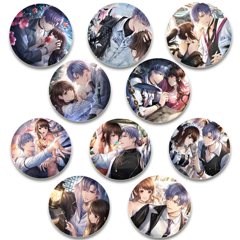 

Cartoon Style Anime Mr Love Queen's Choice Badge Funny Brooches on Backpack Handmade Round Enamel Pins for Gift Accessory
