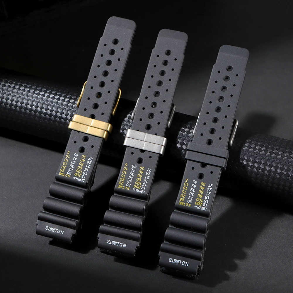 20 22 24mm ND Limits Diver Rubber Silicone Strap Sport Watchband for Seiko for Citizen for Promaster for Water Ghost Resin Belt