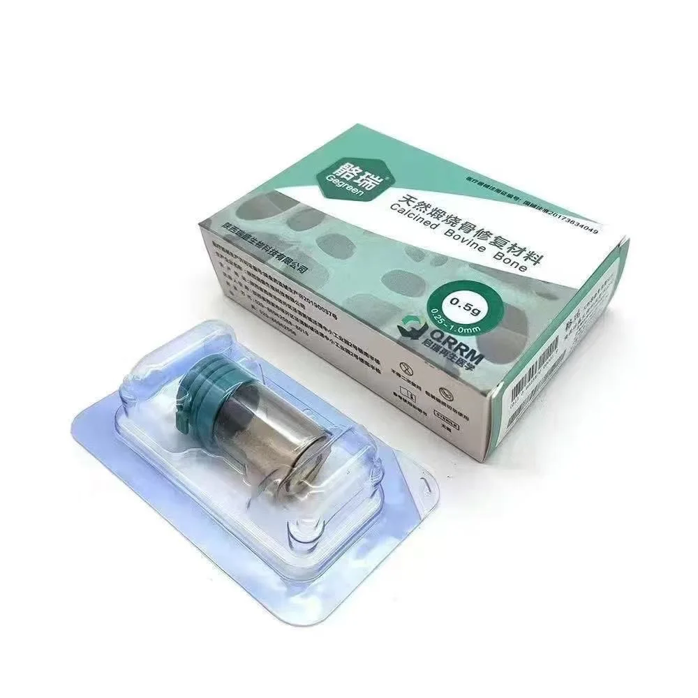 Dental Kerui Bone Graft & Collagen Membrane Set-Absorbable Xenogeneic Bone Substitute & Bio-Barrier for Implant Surgery.