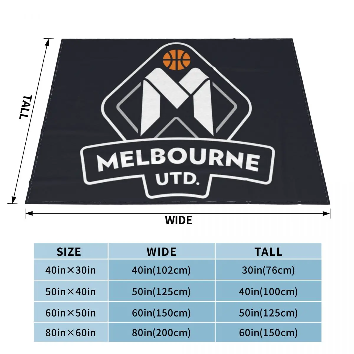 Melbourne United Throw Blanket Decorative Beds warm winter Designers Blankets