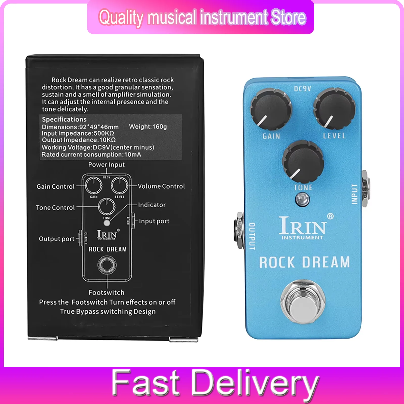 

IRIN RS-03 Electric Guitar Effects Pedals ROCK Dream High Gain Guitar Effect Pedal True Bypass New Model String Instruments