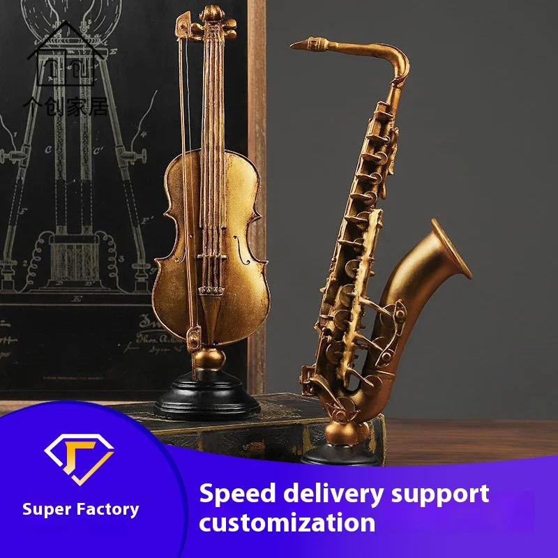 

Resin European Musical Instruments, Handicrafts, Violins, Saxophones, Room Tabletop Decorations, Home Music, Artworks, Source Of