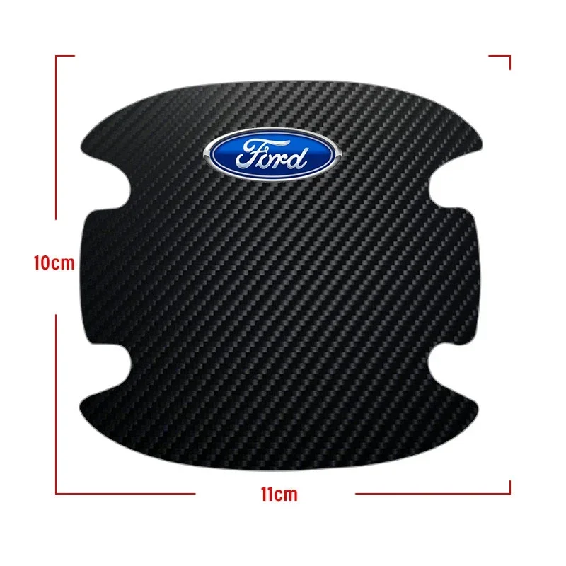 Car Styling Carbon fiber Car Door Handle Protection Sticker Emblem Accessories For Ford Mustang Focus 2 3 4 Mondeo Fiesta Ghia