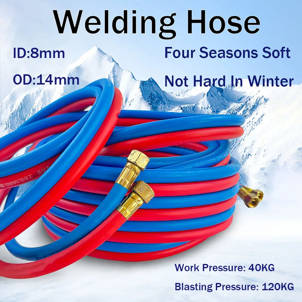 Inner Diameter 8mm, Wall Thickness 3mm, Oxygen aAcetylene Tube, Dual Color High-Pressure Oxygen Tube, Acetylene Hose