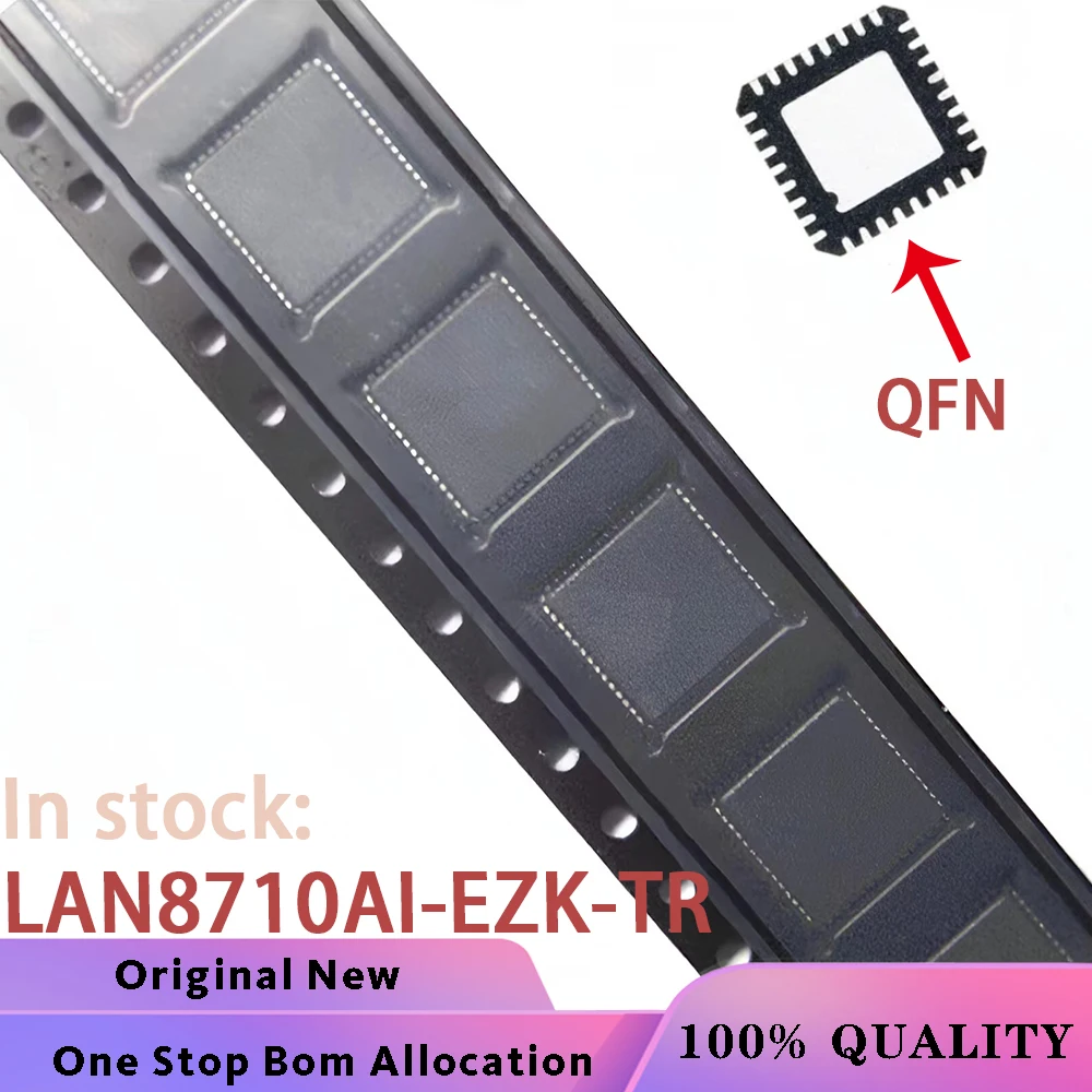 (5PCS) LAN8710AI-EZK-TR LAN8710AI-EZK 8710AI-EZK 8710AIEZK QFN-32 Chipset