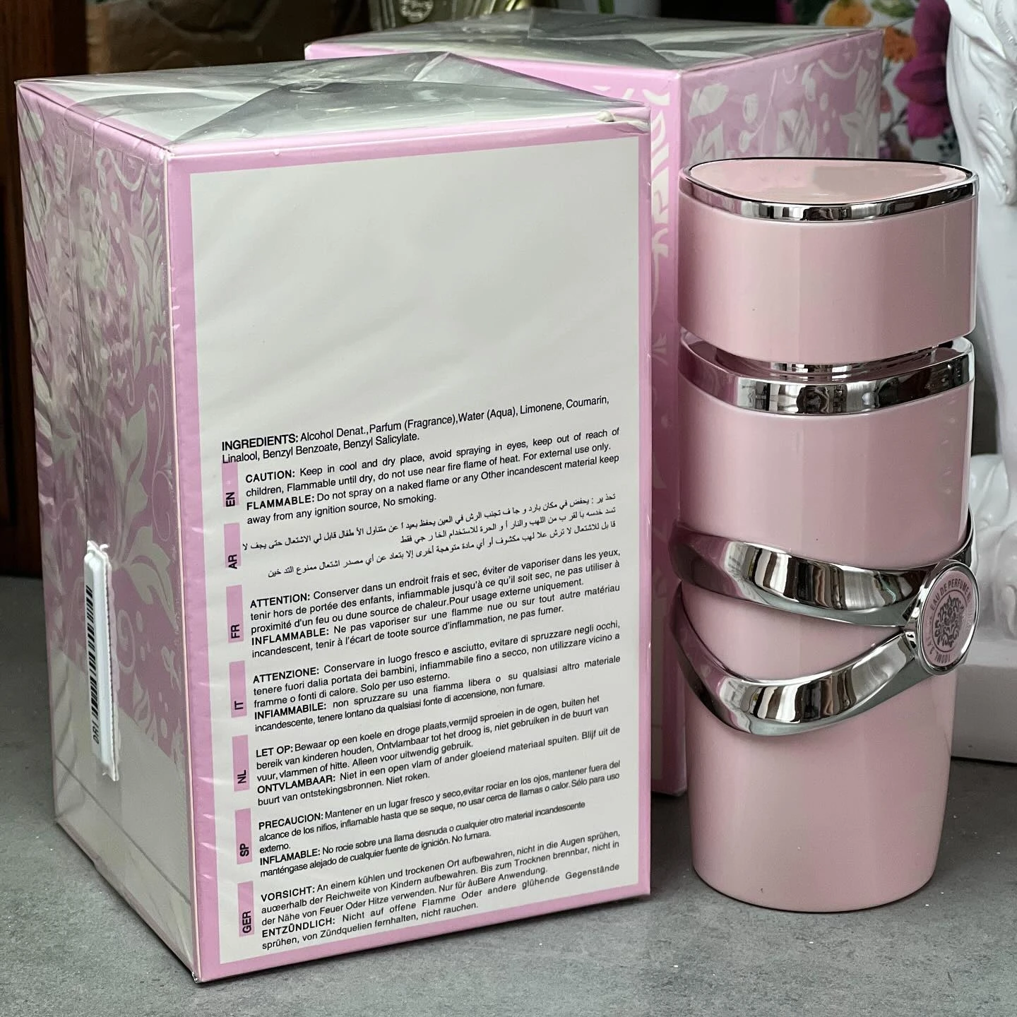 La Fayara Pink Eau de Parfum Spray pour femme, 3,40 oz / 100 ml, parfum floral longue durée, joliment coffret cadeau - parfait