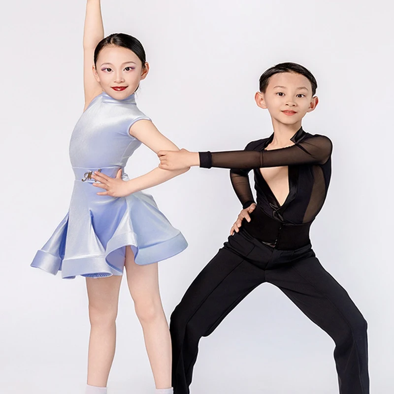 

Children'S National Standard Ballroom Dance Clothes Boys Modern Dancing Suits Girls Latin Dance Competition Costume SL13122