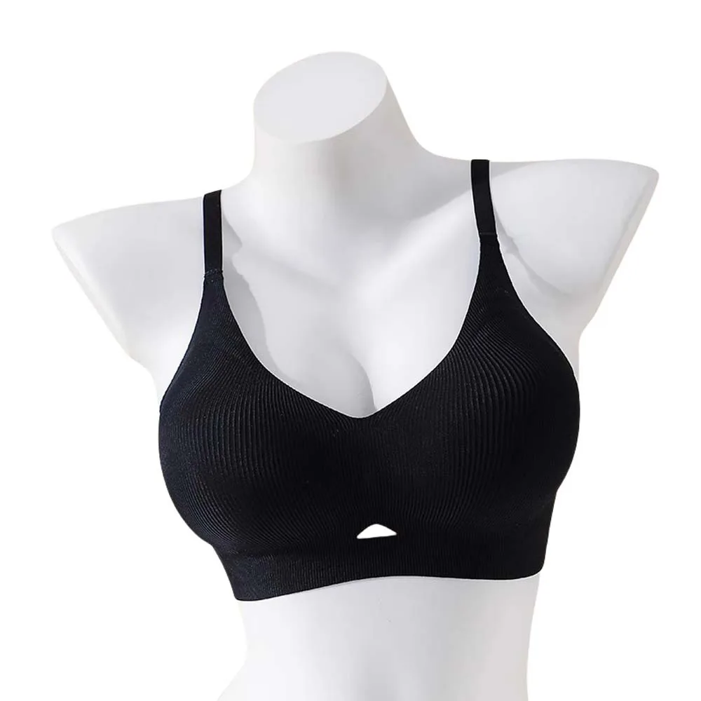 

Close-fitting Wireless Deep V Bra Anti-sagging Traceless Push Up Underwear Adjustable Gathered Breasts Brassiere for Women Yoga
