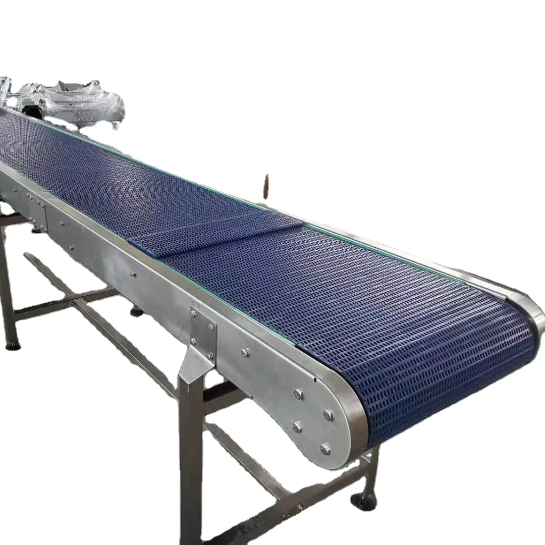 

Discount Price Aluminum Frame Customized Manufacturer Adjustable Height Plastic Mesh Belt Conveyor