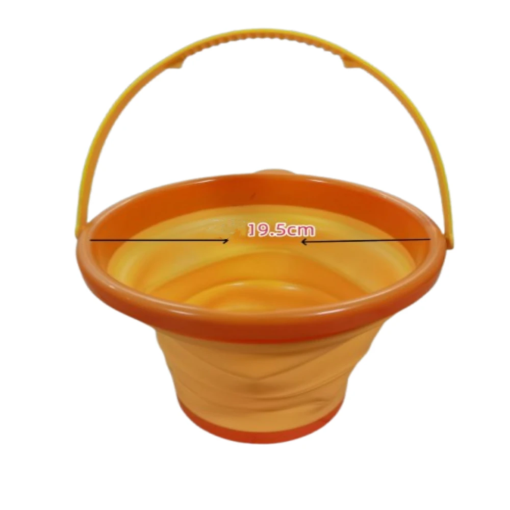 Portable Beach Folding Buckets Multifunctional Retractable Sandbox Bucket Plastic Round Beach Collapsible Bucket Gifts