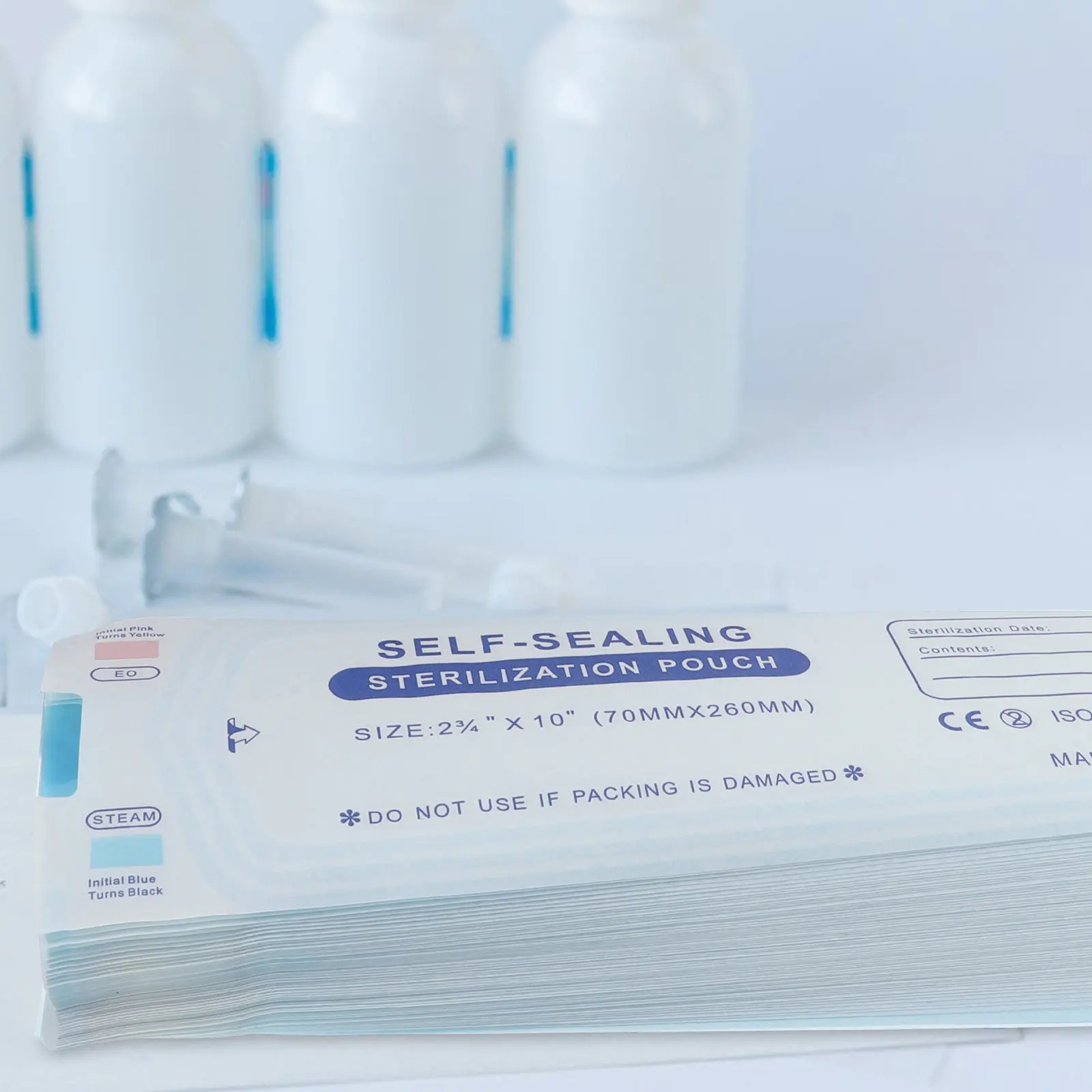 

200Pcs Sterilizer Pouches Disposable Self Seal Medical Packaging Bags for Small Instruments Tools Nail Art Salon Beauty Supplies