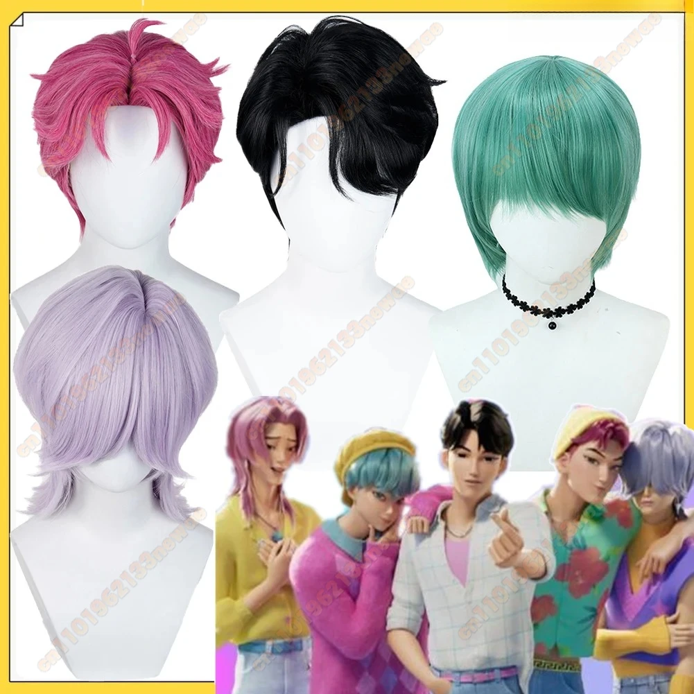 

2025 Saja Boy BOBBY Mystery Jinu Abby Wigs Demon KPop Hunters Cosplay Hair Party Headwear Props Halloween Costume Accessories