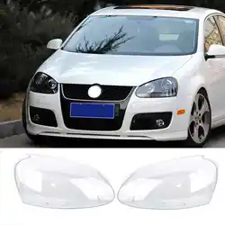 2pcs Transparent Housing Front Headlights Lens Shell Cover Glass Lampcover Lampshade For Volkswagen Golf 5 MK5 Jetta 2005-2009