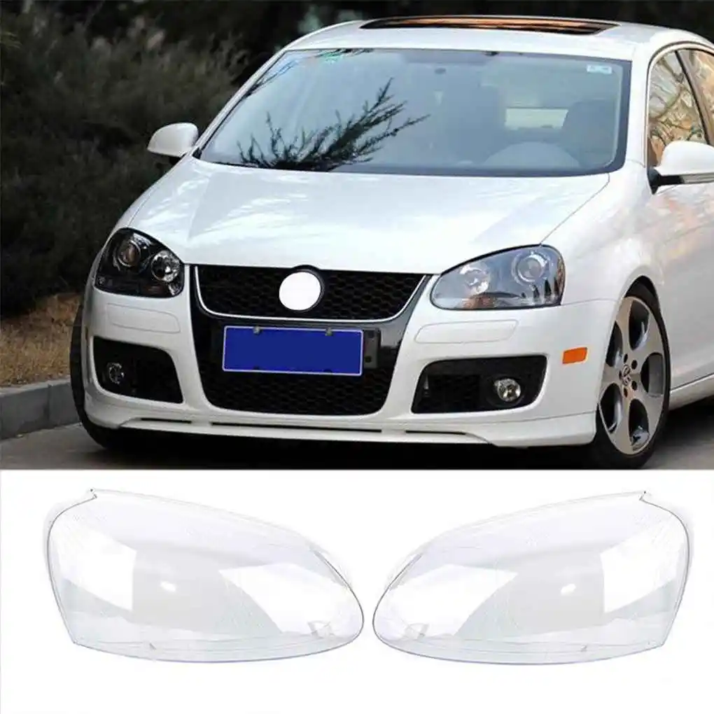 2 szt. Przezroczysta obudowa przednich reflektorów osłona szklane etui klosza lampy do Volkswagen Golf 5 MK5 Jetta 2005-2009