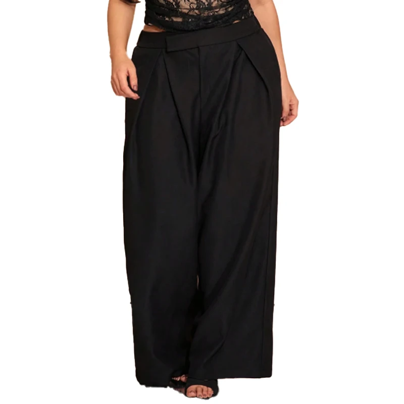 

Plus Size Women's Pants Flower Print Beach High Waist Wide Leg Long Pants Elastic Waist Fashion Bohemian Loose Casual Trousers
