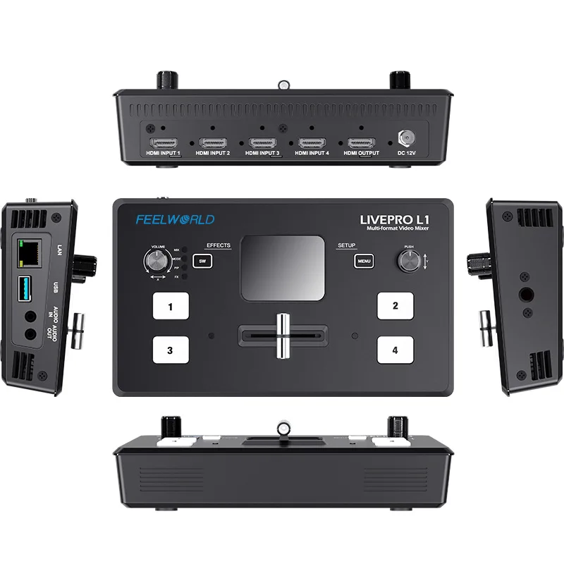 FEELWORLD LIVE PRO L1 V1 multikamera Video Switcher HDMI input Multi-Format Studio Rekam pratinjau kamera Youtube