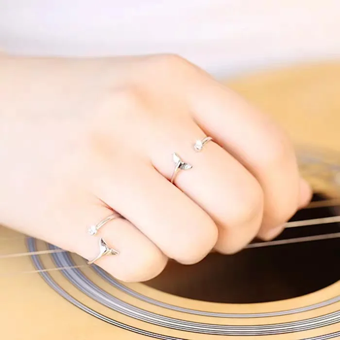 كوكولزكو Жeansku الفضة الاسترليني ذيل السمكة موجة تصميم مطعمة قابل للتعديل خواتم للنساء الفتيات شعبية حفل زفاف مجوهرات هدية