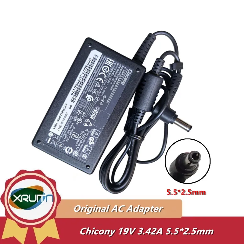 Original Chicony 19V 3.42A 65W 5.5*2.5mm AC Adapter Charger A18-065N3A A065R210P For MSI Modern 15 A10RB-027 Laptop Power Supply