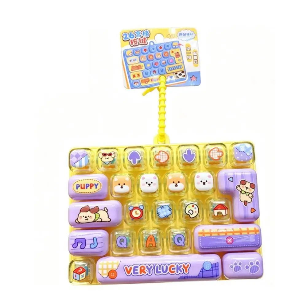 26-Key Decompression Button Transparent Dual-Tone Simulation Keyboard Mini Keyboard Pendant Cute Design Keyboard Keychain